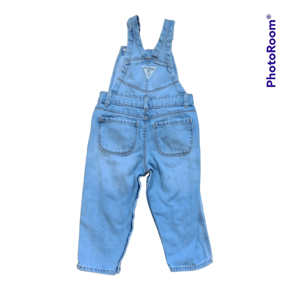 Oshkosh Vestbak Girls Denim Overalls 24 months - Picture 3 of 5